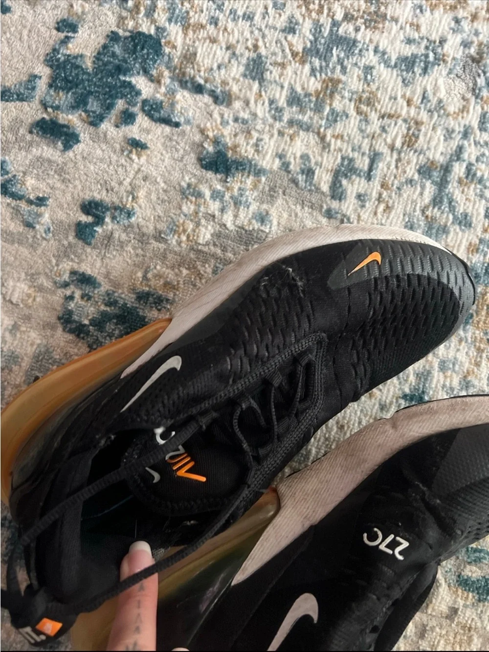 Nike Men’s Black & Orange Air Max 270 Sneakers
